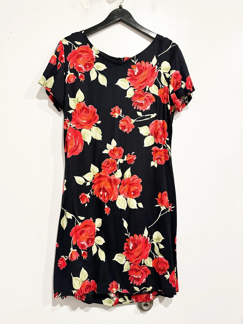 Laura Ashley Vintage 90's Black and Red‎ Floral Dress Size 10